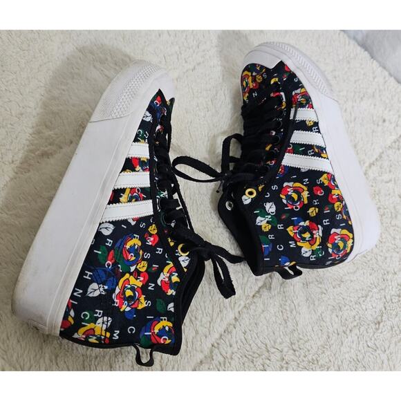 Adidas US8 Rich Mnisix Nizza Platform Mid Artsy Roses FunkyArt to‎ wear Standout - Picture 6 of 16